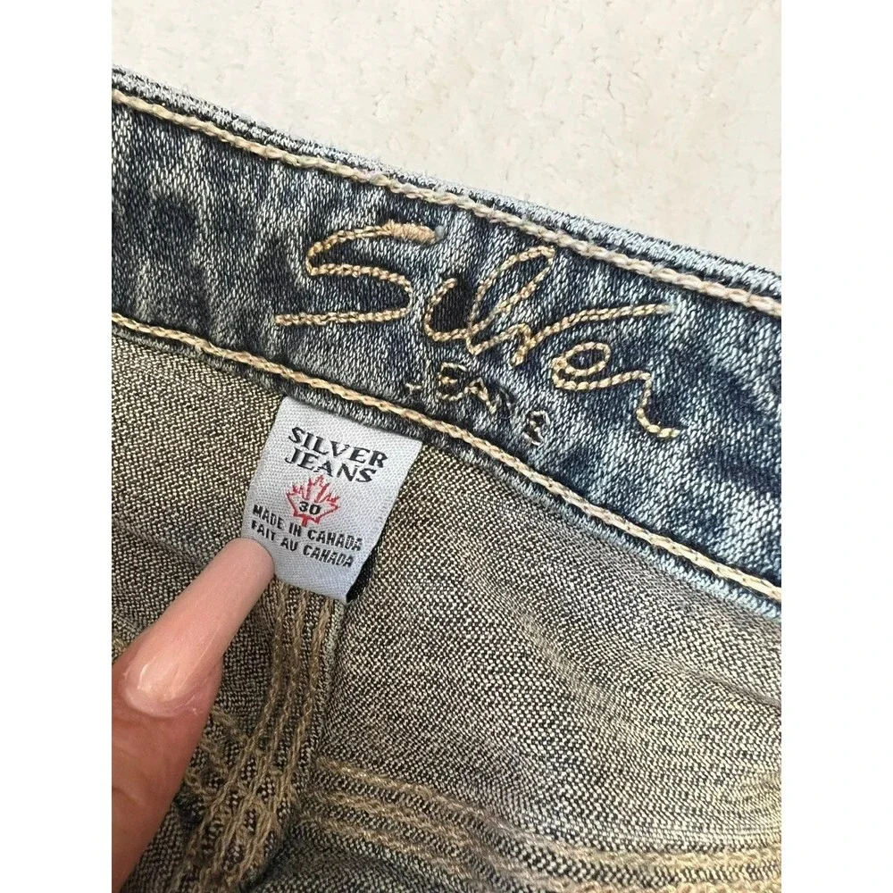 SILVER BOOTCUT JEANS DIRTY BLUE WASH COLOR SZ 30-33L